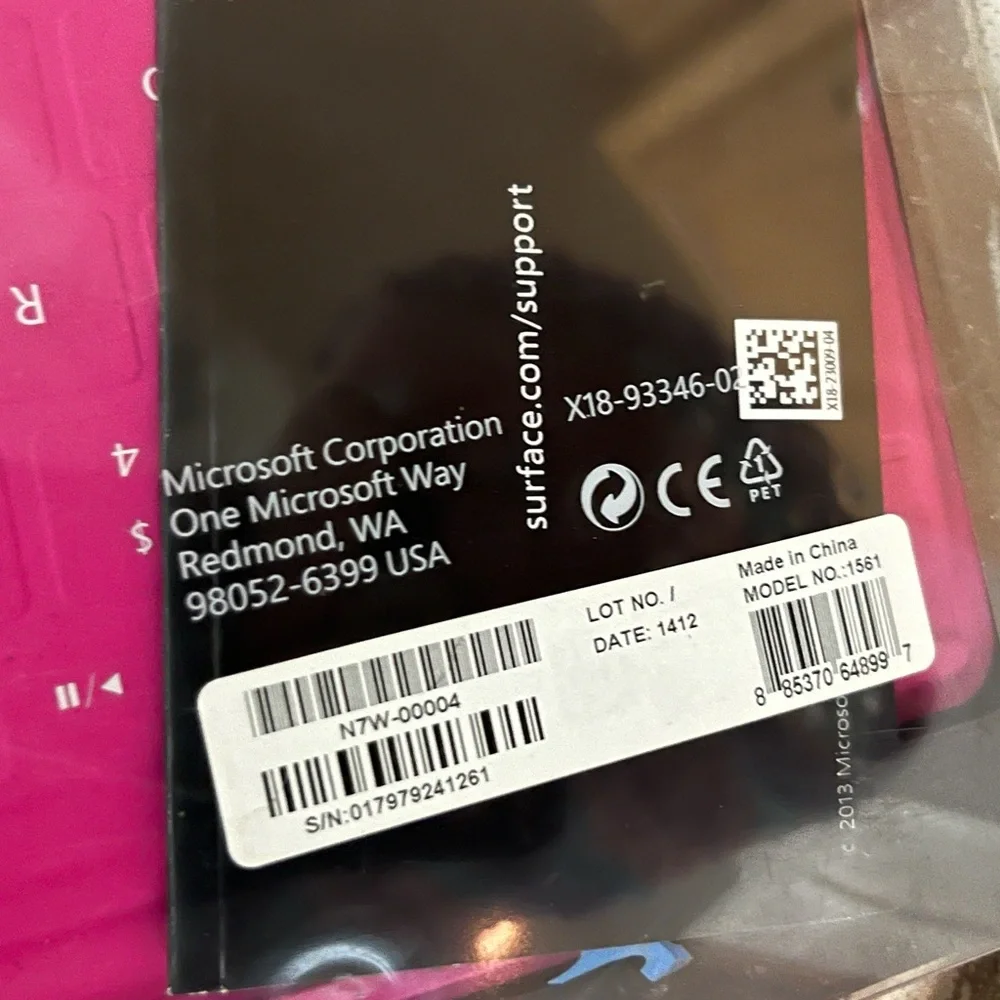 Microsoft Surface RT / 2 / Pro 1 / Pro 2 Type Cover 2 Keyboard 1561 | Pink